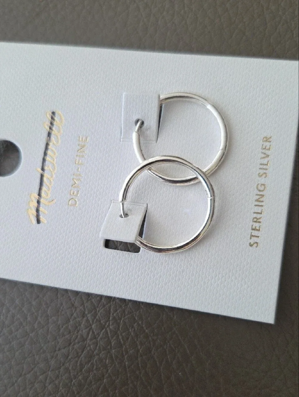 Madewell Demi Fine Sterling Silver Medium Hoop Earrings